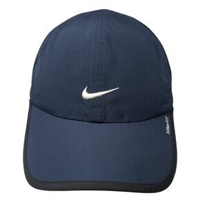 Nike Fit Strapback Baseball Cap Blue One Size Mesh Vents Embroidered Outdoor